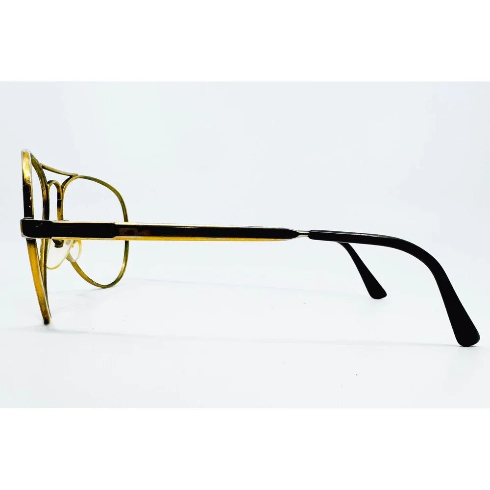 Pilotelex Eyeglass Frames Mens Gold Aviator Double Bridge France 54